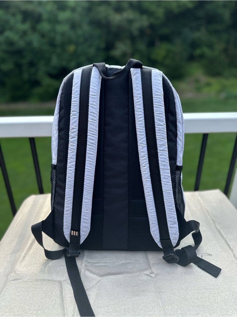 adidas womens Light Gray Backpack with Gold Accents - Picture 3 of 8
